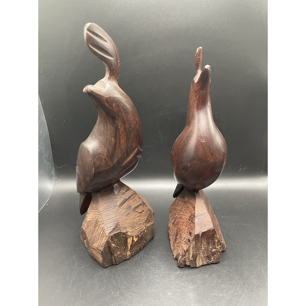 Vtg Pair of Elegant Ironwood Quail Sculptures/Figurines - Picture 5 of 13